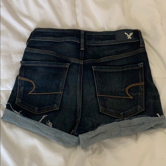 American Eagle Dark Washed Jean Shorts - Picture 2 of 3